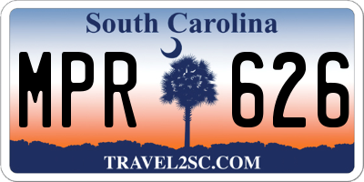 SC license plate MPR626