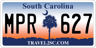 SC license plate MPR627