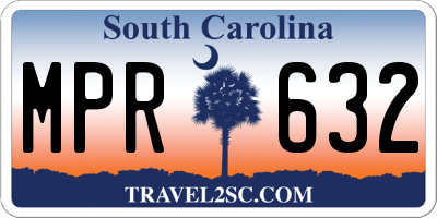 SC license plate MPR632