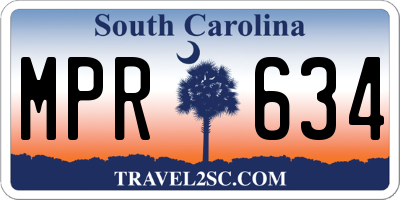 SC license plate MPR634