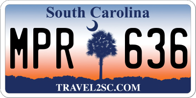 SC license plate MPR636