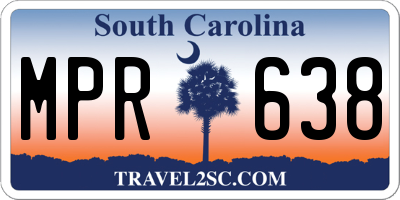 SC license plate MPR638