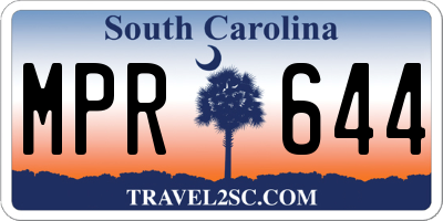 SC license plate MPR644