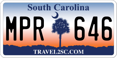 SC license plate MPR646