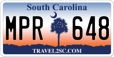 SC license plate MPR648