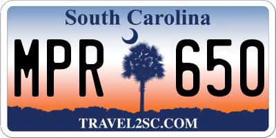 SC license plate MPR650