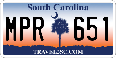 SC license plate MPR651