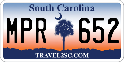 SC license plate MPR652