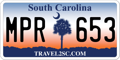 SC license plate MPR653