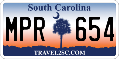 SC license plate MPR654