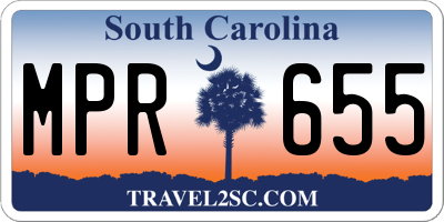 SC license plate MPR655