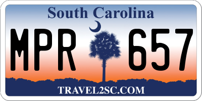 SC license plate MPR657
