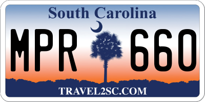 SC license plate MPR660