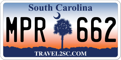 SC license plate MPR662