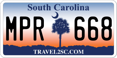 SC license plate MPR668