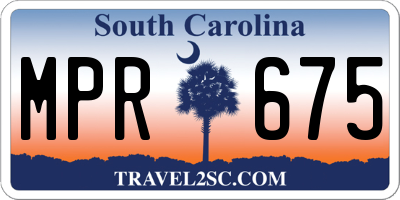 SC license plate MPR675