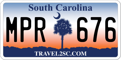 SC license plate MPR676