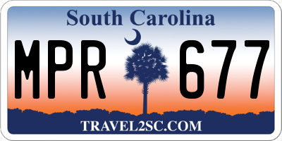 SC license plate MPR677