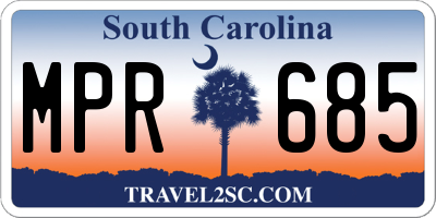 SC license plate MPR685