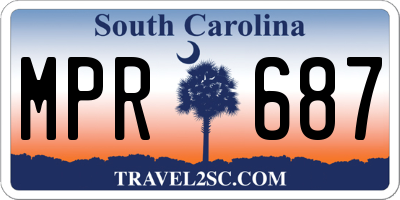 SC license plate MPR687