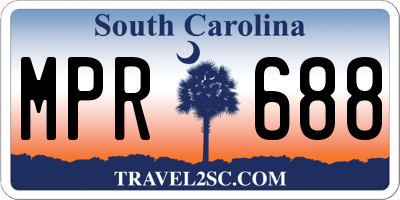 SC license plate MPR688