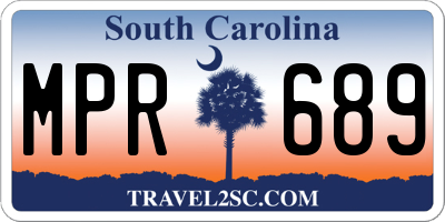 SC license plate MPR689