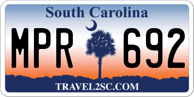 SC license plate MPR692