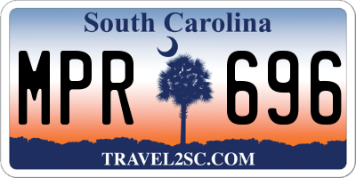 SC license plate MPR696