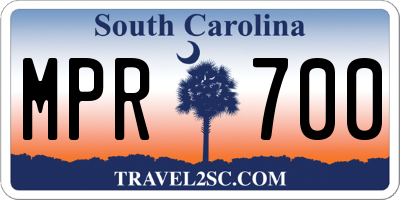 SC license plate MPR700