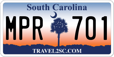 SC license plate MPR701