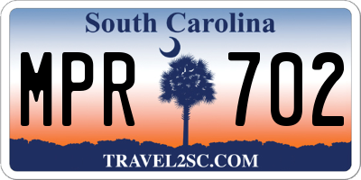 SC license plate MPR702