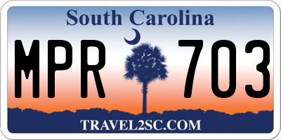 SC license plate MPR703