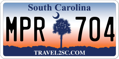 SC license plate MPR704