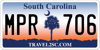 SC license plate MPR706