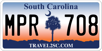 SC license plate MPR708