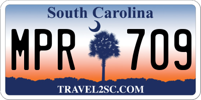 SC license plate MPR709