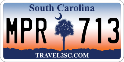 SC license plate MPR713