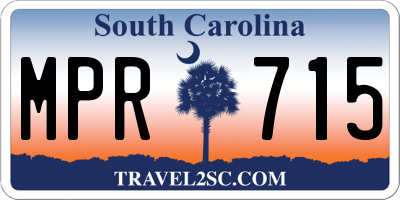 SC license plate MPR715