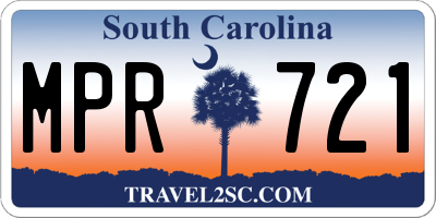 SC license plate MPR721