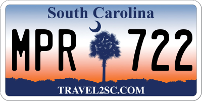 SC license plate MPR722