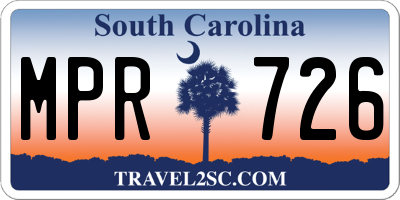 SC license plate MPR726