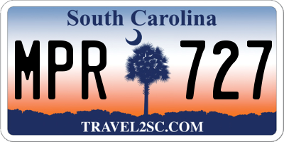SC license plate MPR727