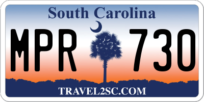 SC license plate MPR730