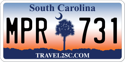 SC license plate MPR731