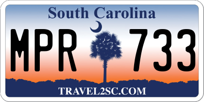 SC license plate MPR733