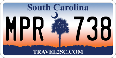 SC license plate MPR738
