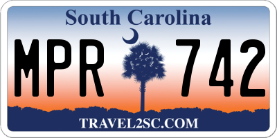 SC license plate MPR742