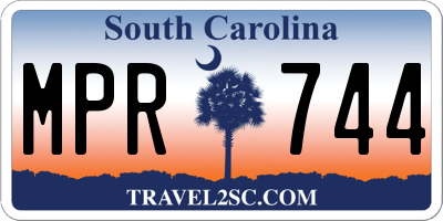 SC license plate MPR744