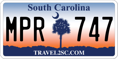 SC license plate MPR747