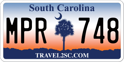 SC license plate MPR748